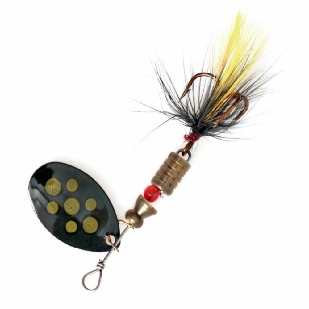 2pcs Spinner Bait Sequin Spoon Wobble Hook Artificial Bait Fishing Tackle @