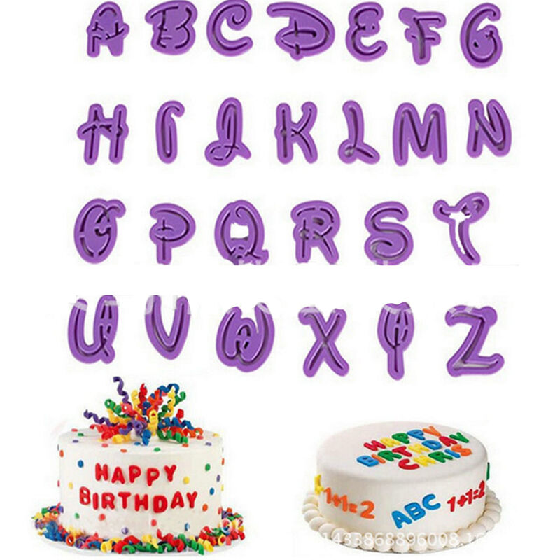 26Pcs/set Alphabet Number Letter Fondant Cake Cookie Cutter Pan Mold Bisc.l8