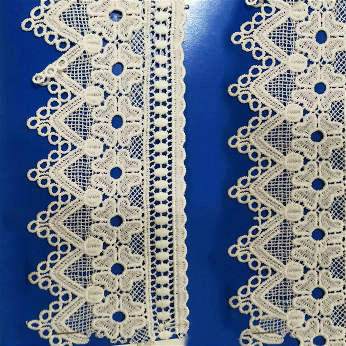 Water-soluble Lace Edge Trim Fabrics DIY Embroidered Flower Craft Sewing 8.2cm