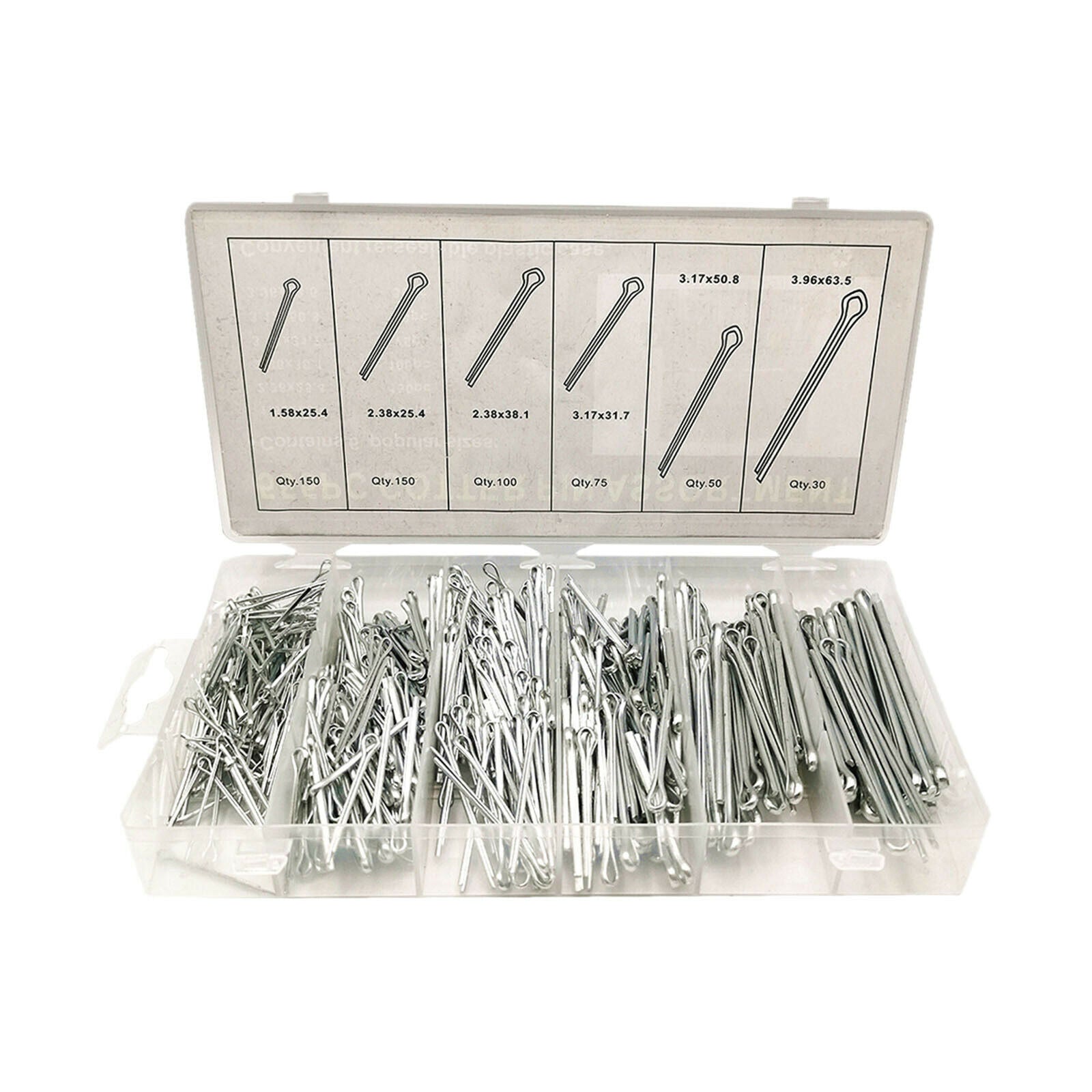 555-Piece 6 Sizes Cotter Pin Assortment Set Heavy Duty Accessories Premium