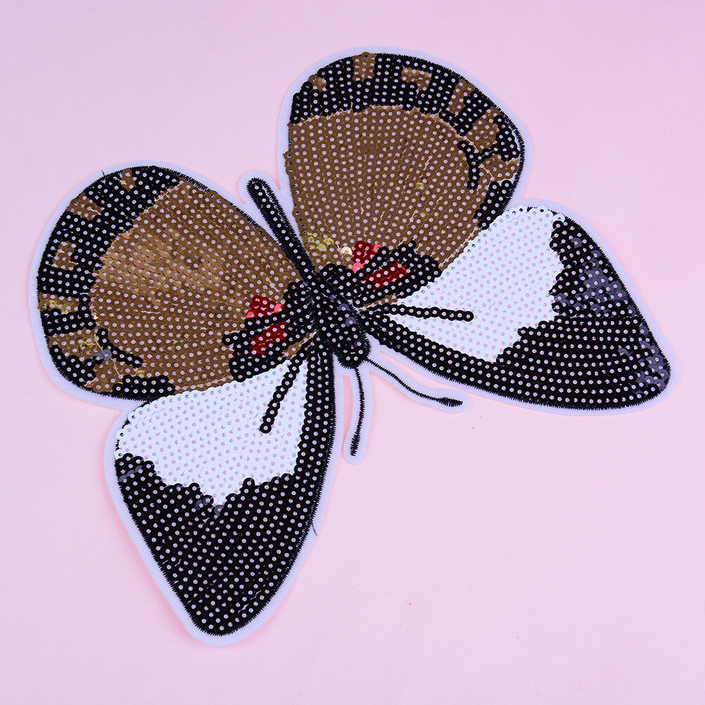 1pc butterfly reversible sequined sew on patches for clothes handmade di.l8