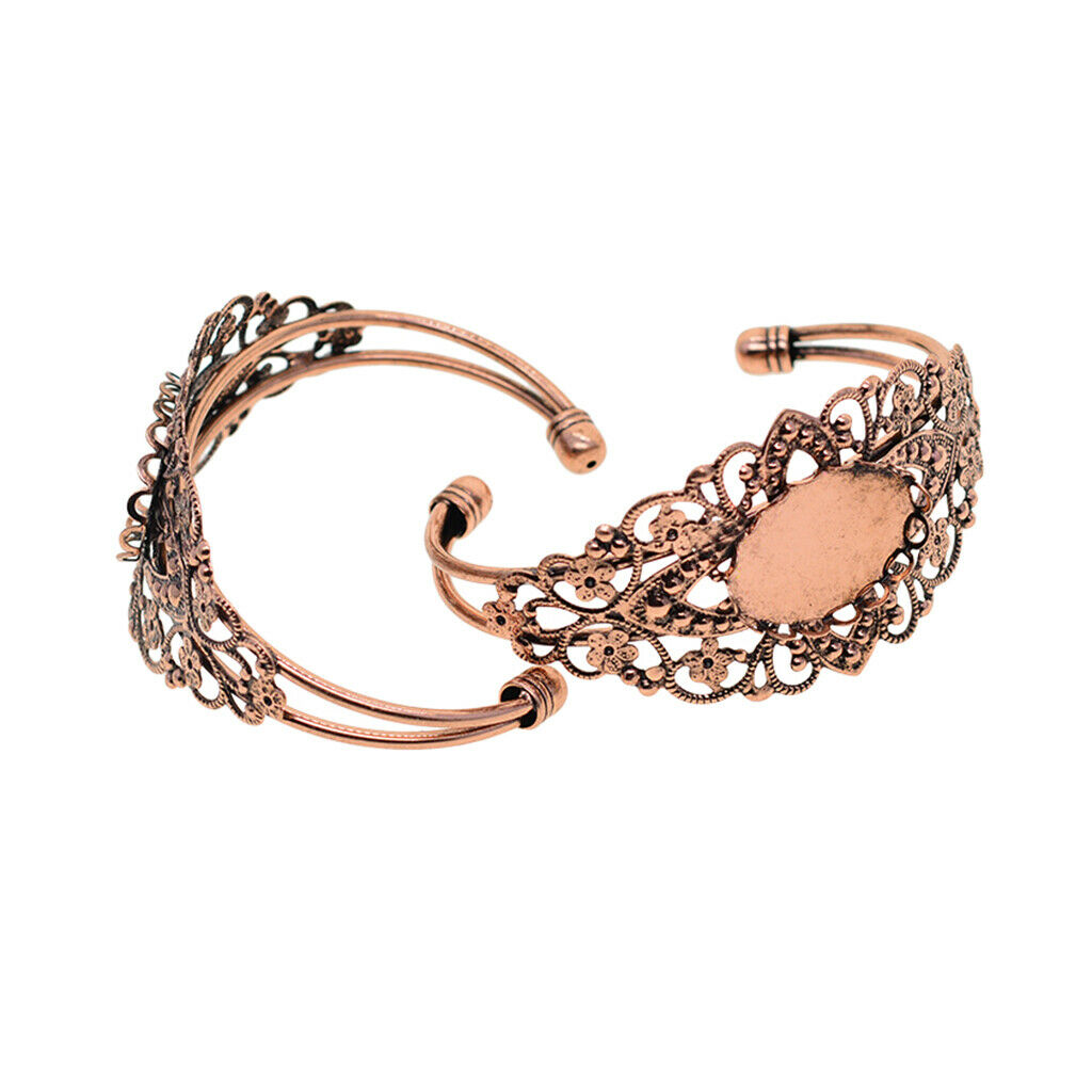 2pcs/lot 25.4mm Copper Blank Base Cuff Bangle Tray Fit Cabochon Bracelet DIY