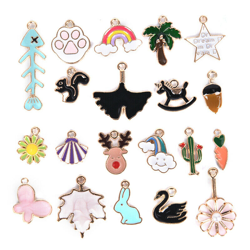20pcs Bulk Lots Mixed Enamel Charms Pendant DIY Jewelry Making Findings lcJ Fx