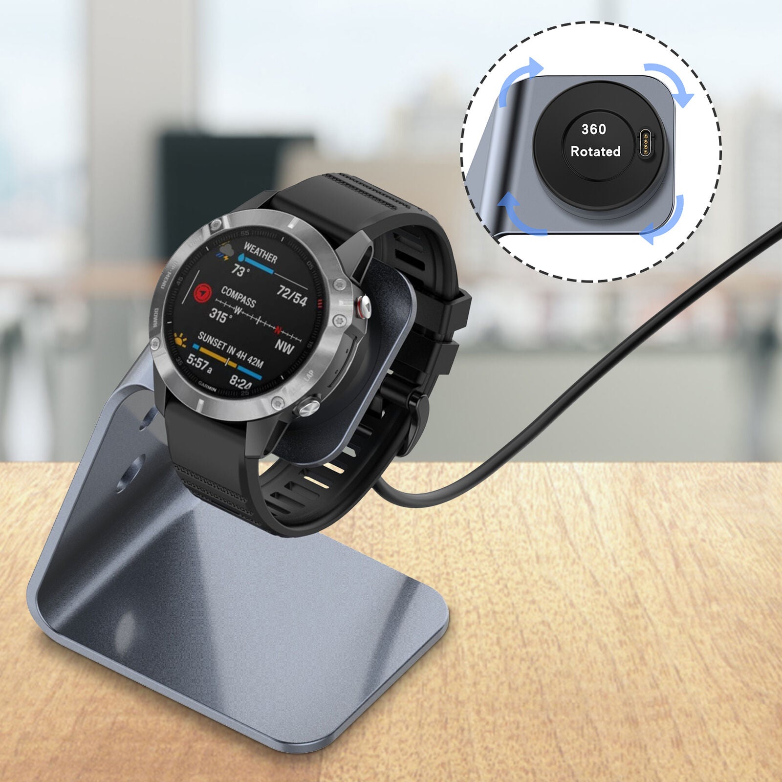 Charger Holder Stand Dock For Garmin Forerunner 745/Venu Sq/Fenix6 Smart Watch