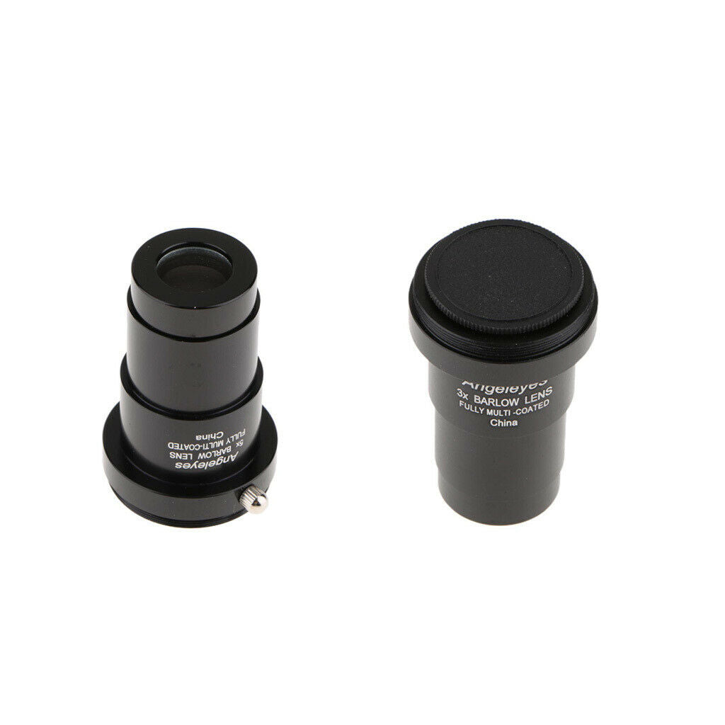 2 Pieces Telescope Barlow Lens 5X 3X Set 1.25"/31.75mm M42x0.75mm For Nikon