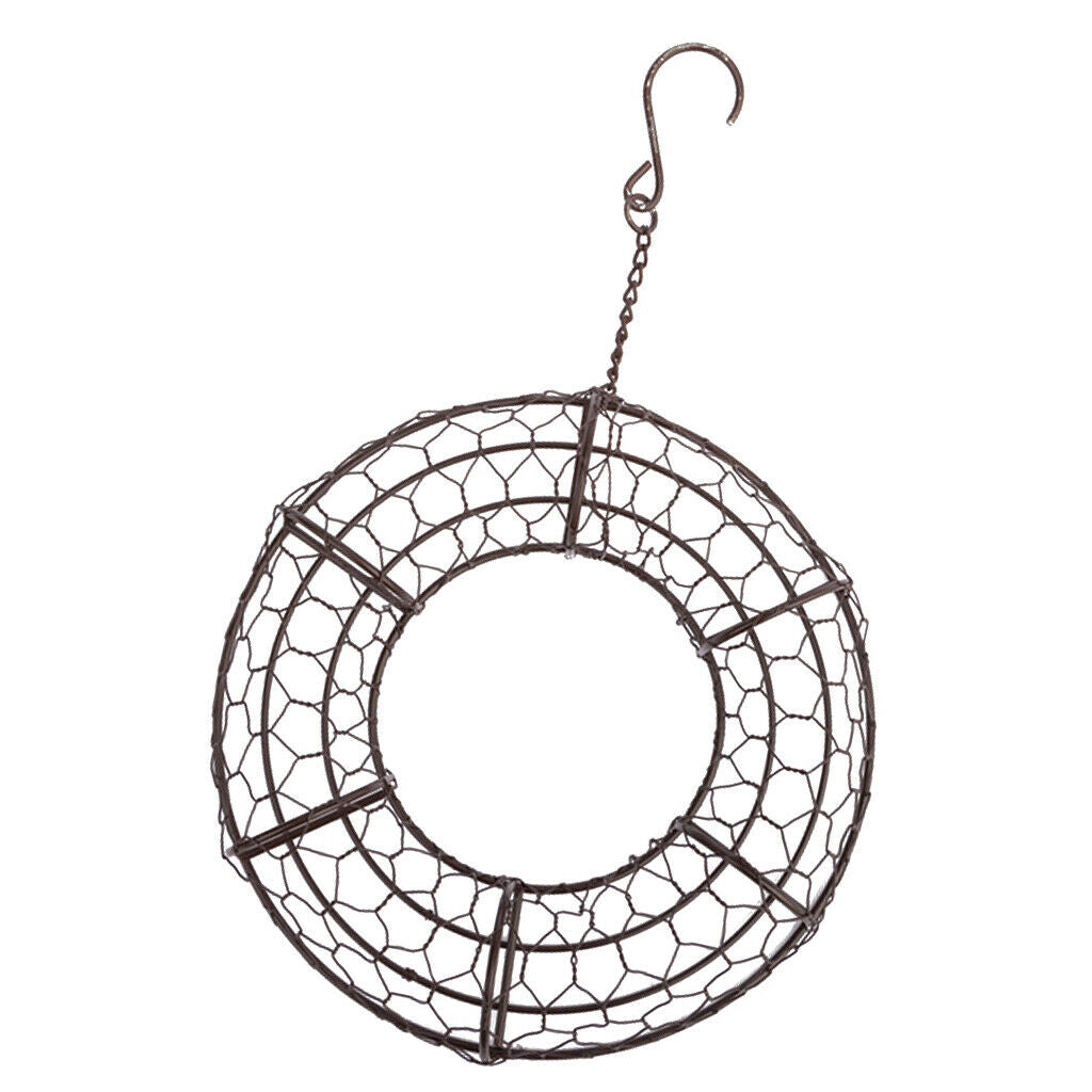 21cm Iron  Frame Wire Wreath Metal Planter Wall Art Craft DIY Decoration