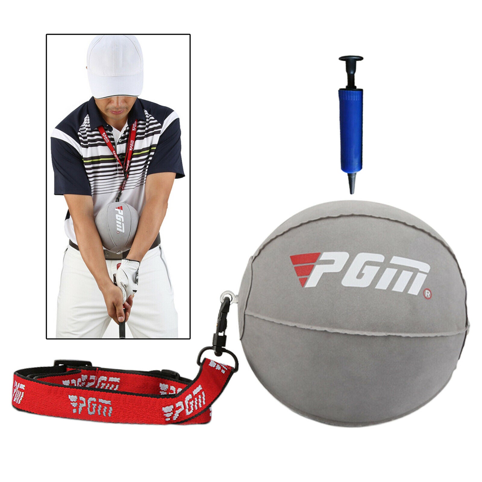 Inflatable Golf Swing Training Aid Posture Correction Putter Practice Gray