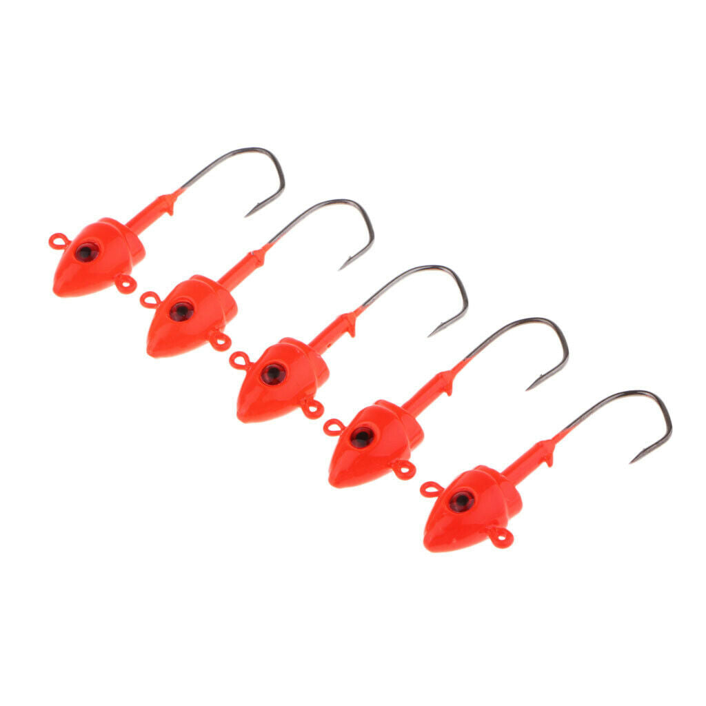 5pcs Fishhooks Lead Jig Head Hook Carbon Steel Jig Fishing Baits 21g/6cm