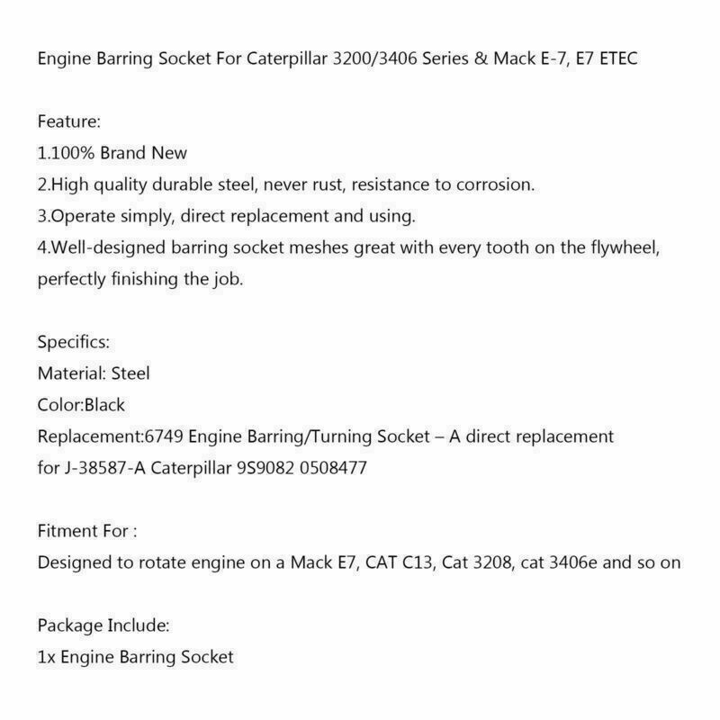 Engine Barring Socket Fit For Caterpillar 3200/3406 Series & Mack E-7,E7 ETEC CN