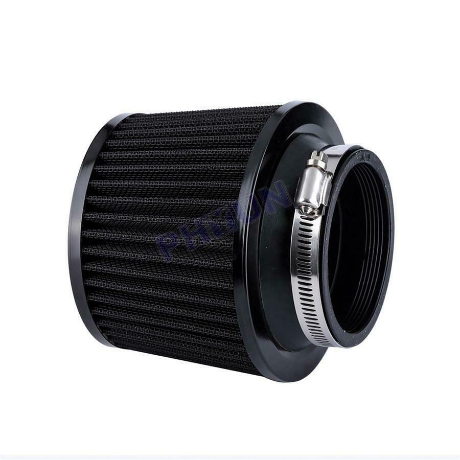 Motorcycle Scooter ATV 2.5'' Black Air Intake Filter Rubber Adapter Universal