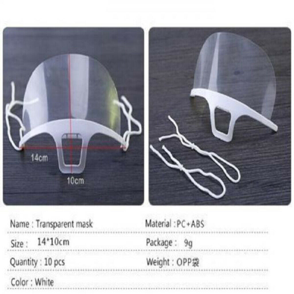 10 Plastic Anti-Fog Mouth Shield Mouth Guard for Food Maker Restaurant Hotel