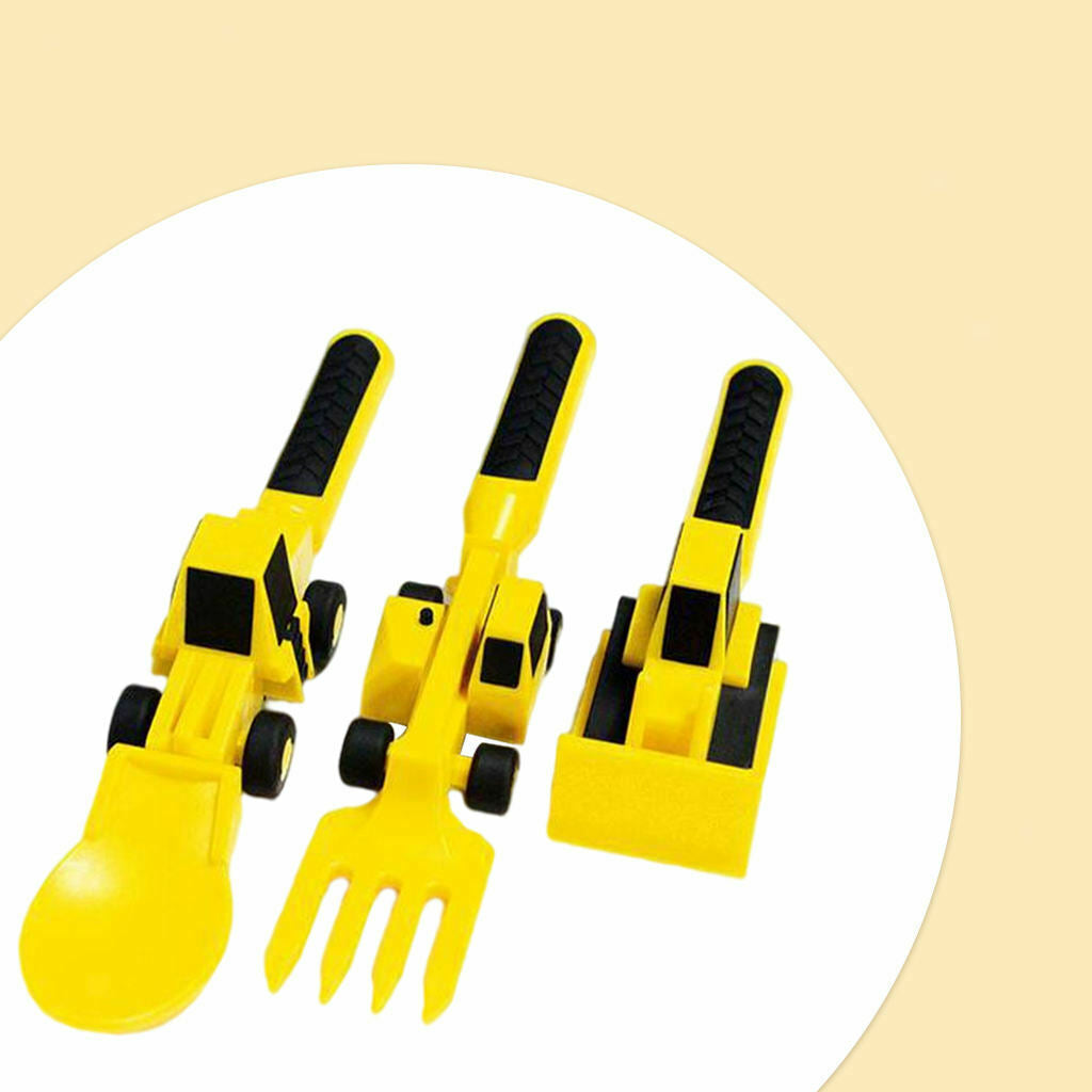 Bulldozer Cutlery 3Pcs/Set Constructive Eating Tableware for dinner Toddler