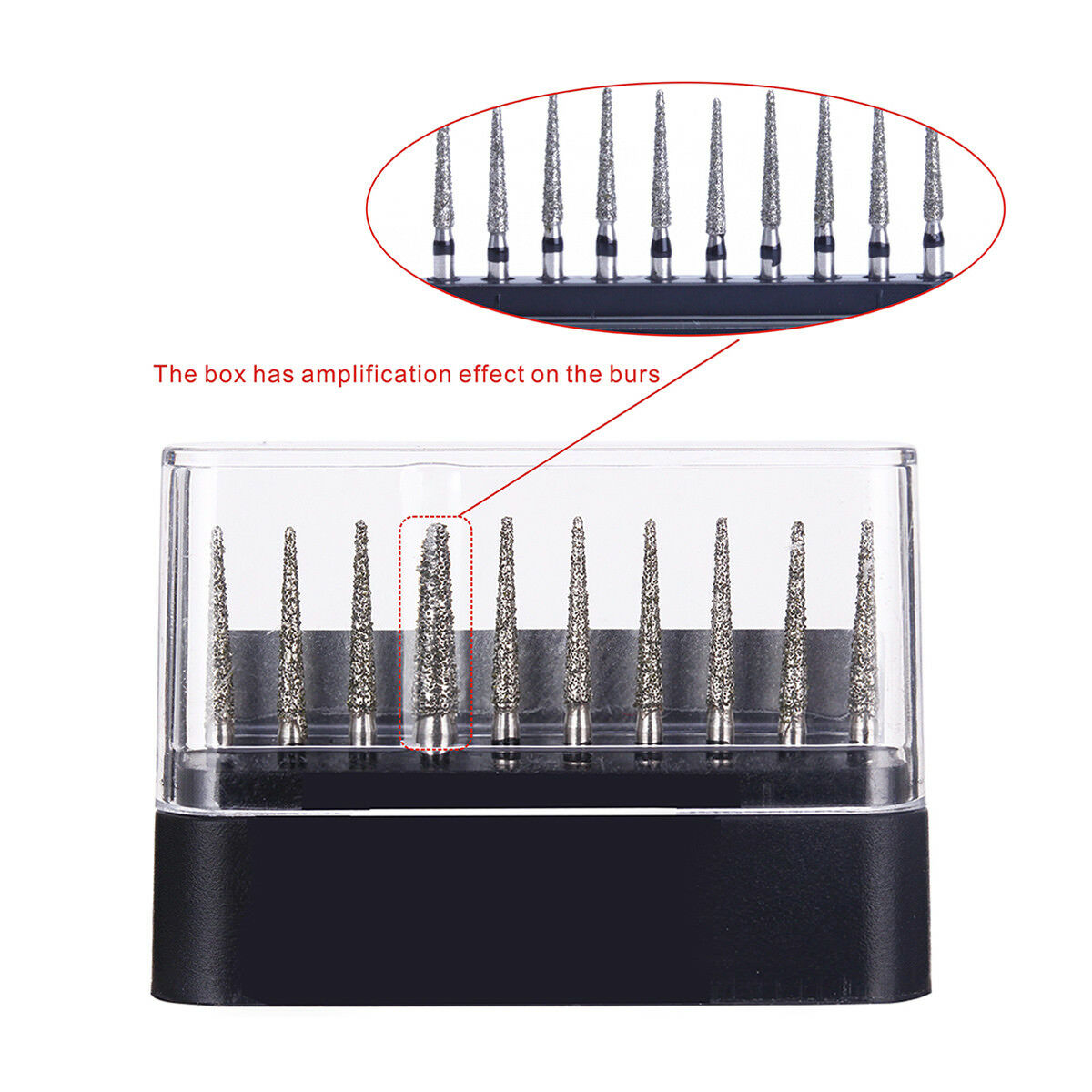 100Kit Dental Diamond Burs TC-11S Taper Cone Tip for High Speed Handpiece AZDENT