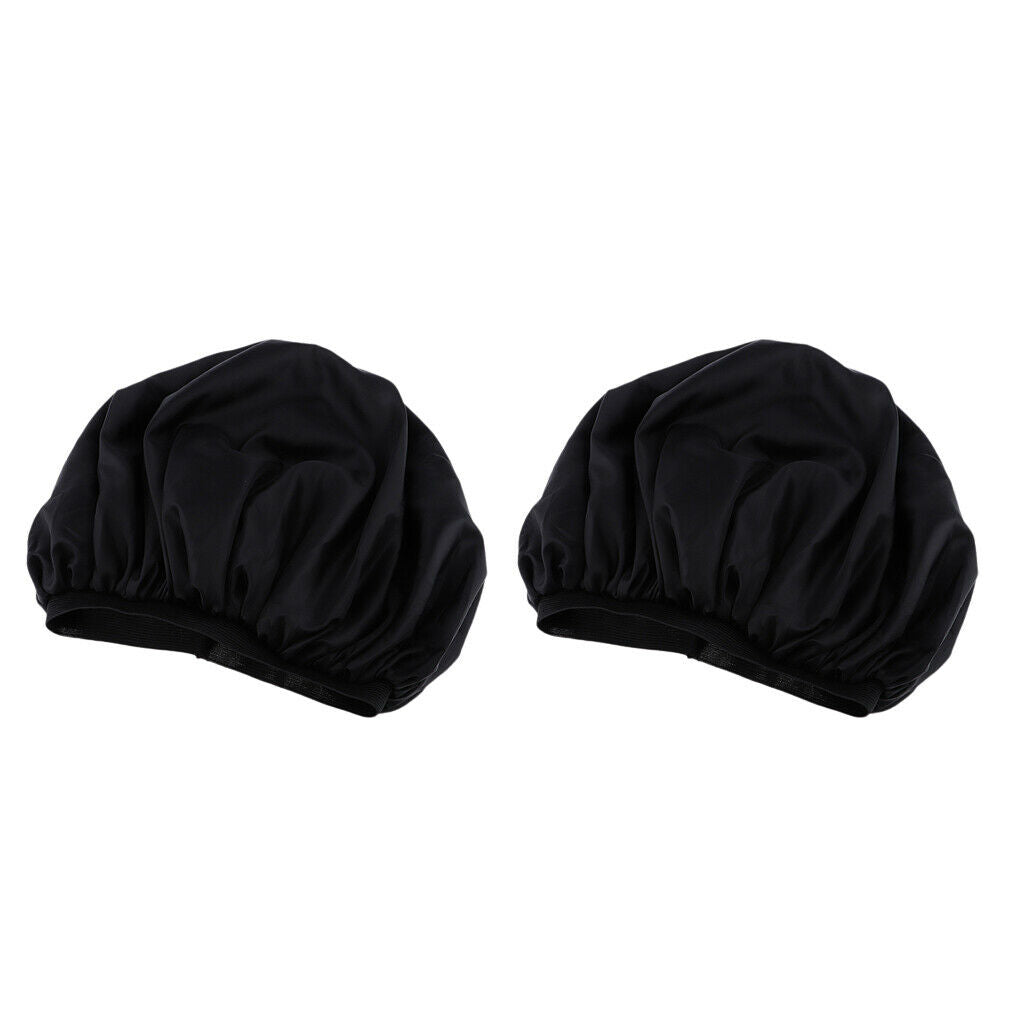 2 Women Shower s Waterproof Elastic Bath Hair Protection Head Hat