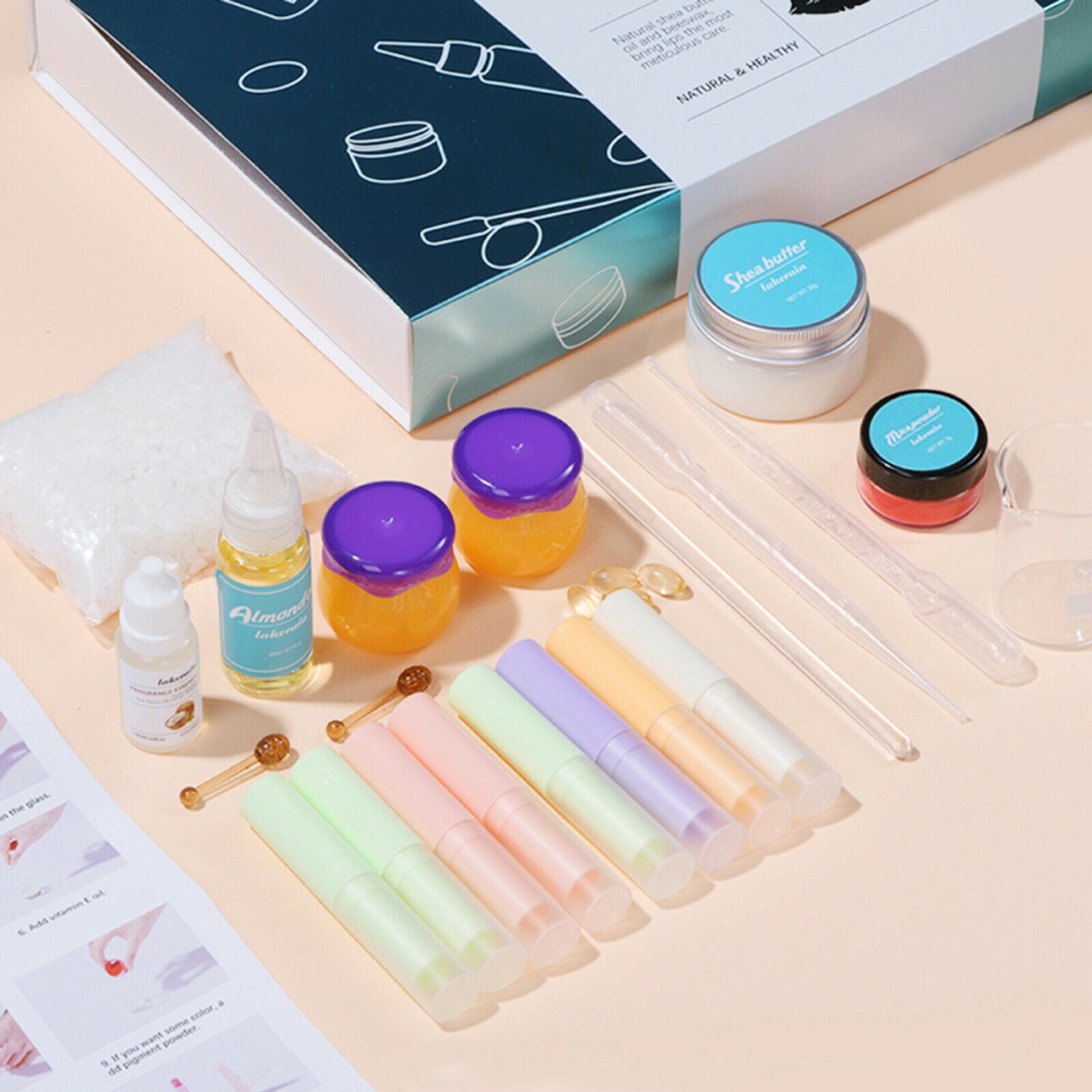 DIY Homemade Lip Gloss Making Kit with simple step-by-step instructions