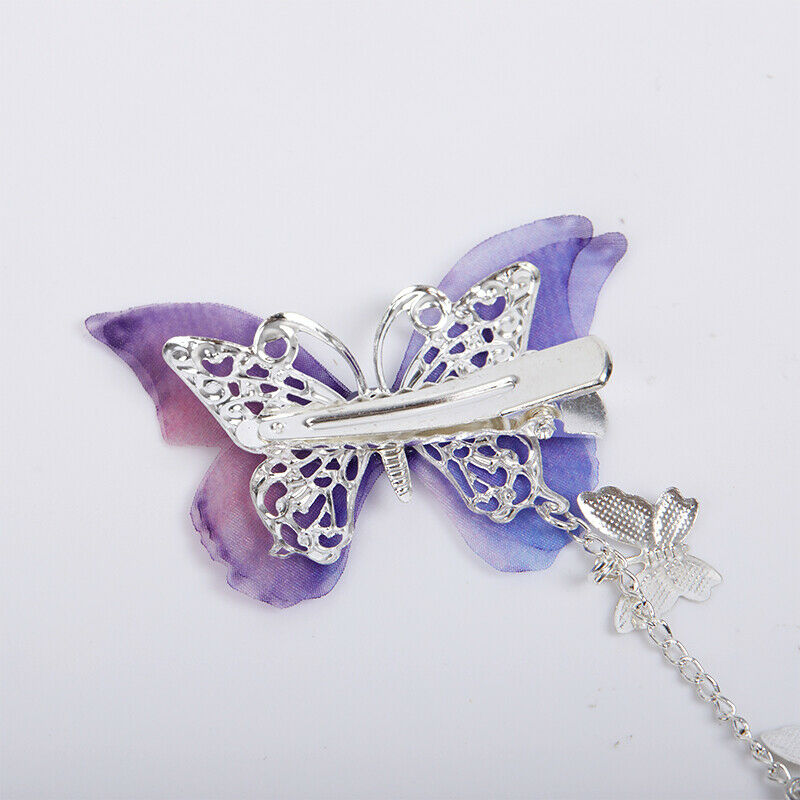 Korean Yarn Butterfly Hairpins Elegant Metal Tassel Long Hair Clips For W.l8