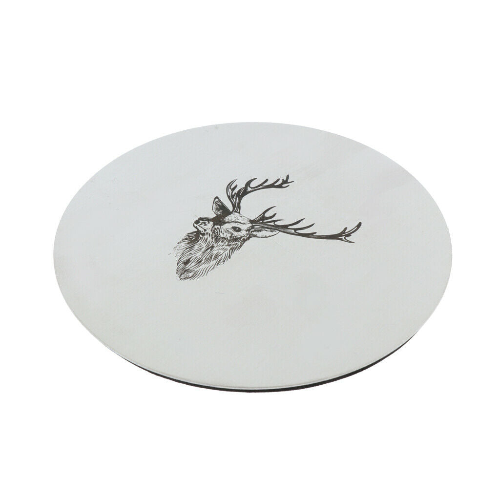 Stainless Steel Round Coaster Cup Mat Pad Placemat Drink Glass Mat Elk