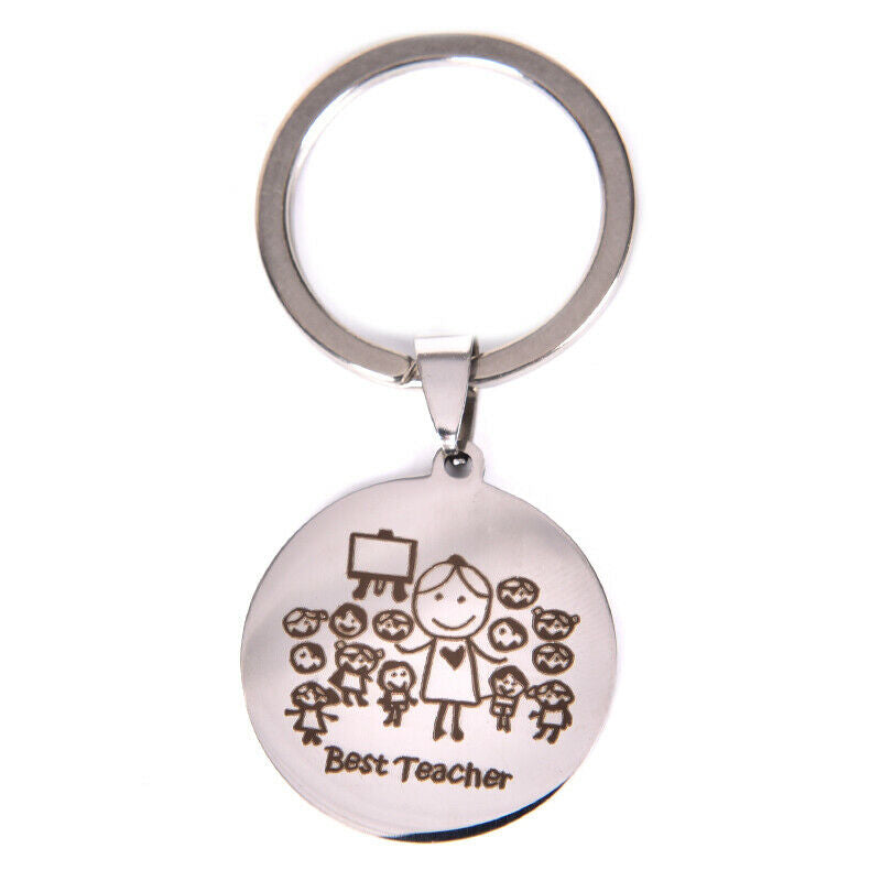 Engraved Keyring Thanks for Teacher Keychain Custom Name Gift for Teacher New US