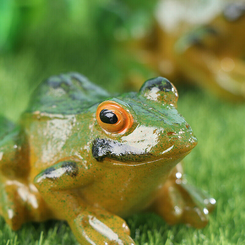 2pcs Frogs Garden Statues Frogs Sculptures Garden Yard Frogs Ornaments De.l8