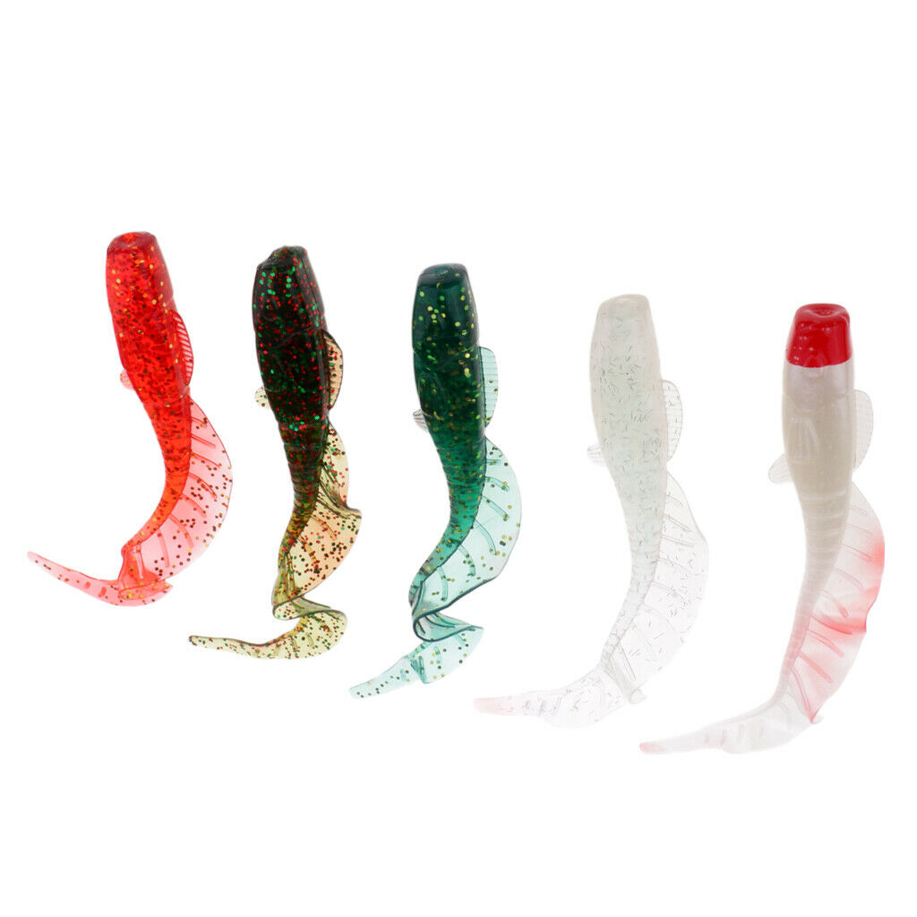 5 pieces of soft silicone fishing lures. Lifelike fishing lures. Fishing tackle