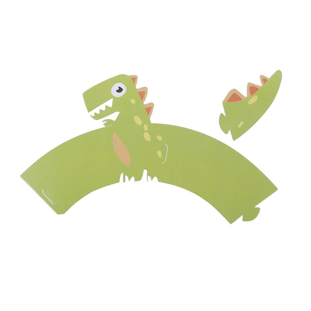 12pcs cartoon dinosaur cupcake wrapper paper birthday party supplies cake.l8