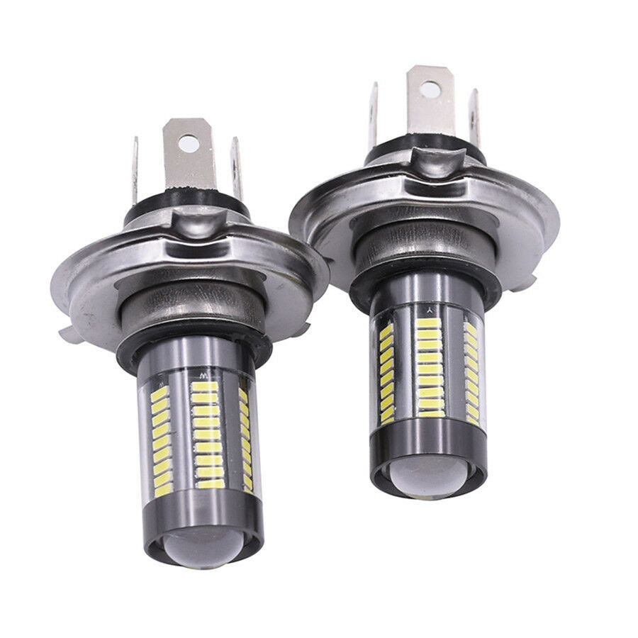 2 Pcs 100W 6-Side Pure White 6000K H4 9003 High Beam Headlight DRL Fog Lamp