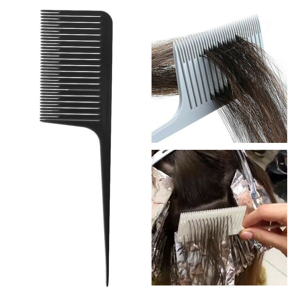 4x Mixed Barber Salon Hair Cutting Styling Fine-Tooth Rat Tail Comb Set