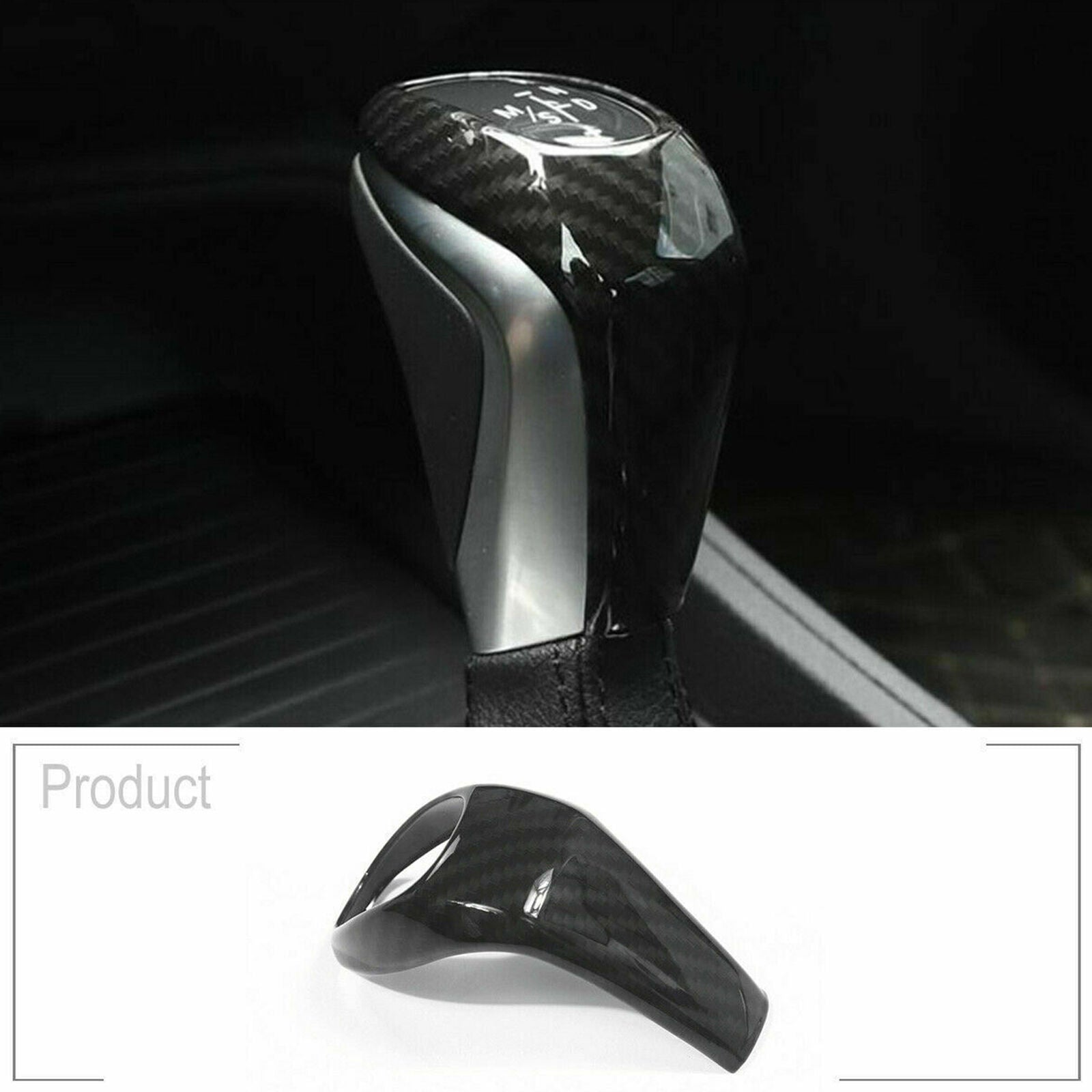 Carbon Fiber Style Gear Shift Head Knob Cover for BMW X1 F48 2016-2020