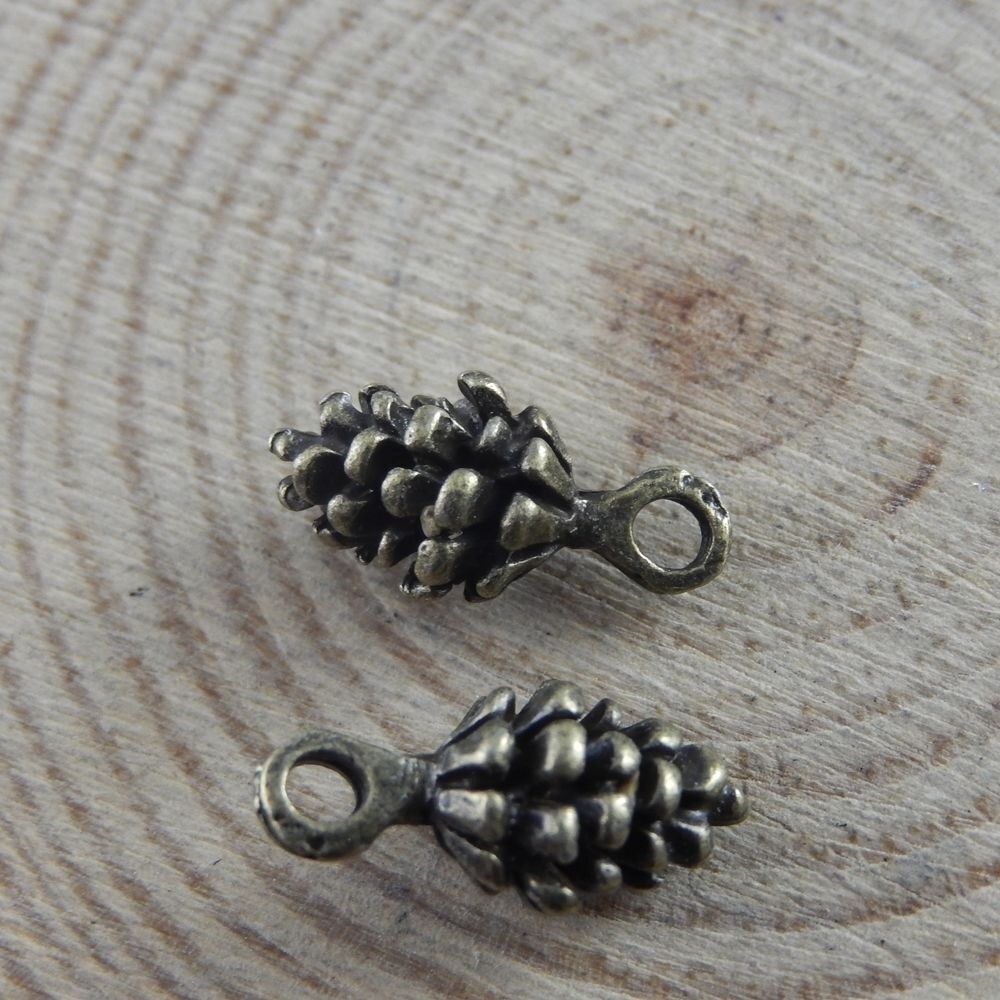 50 pcs Antiqued Bronze Pinecone Charm Alloy Bracelet Earring Pendant DIY 9*7*5mm