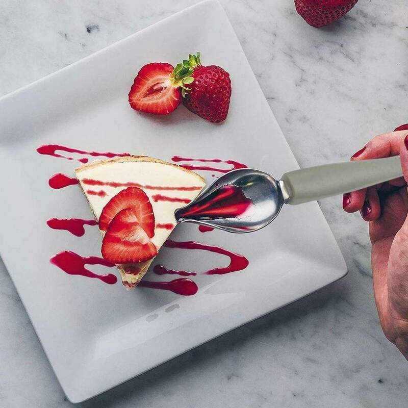 Chef Valon Sauce Plating Art Pencil Dish Coffee Draw Tool Spoon Stainless Steel.