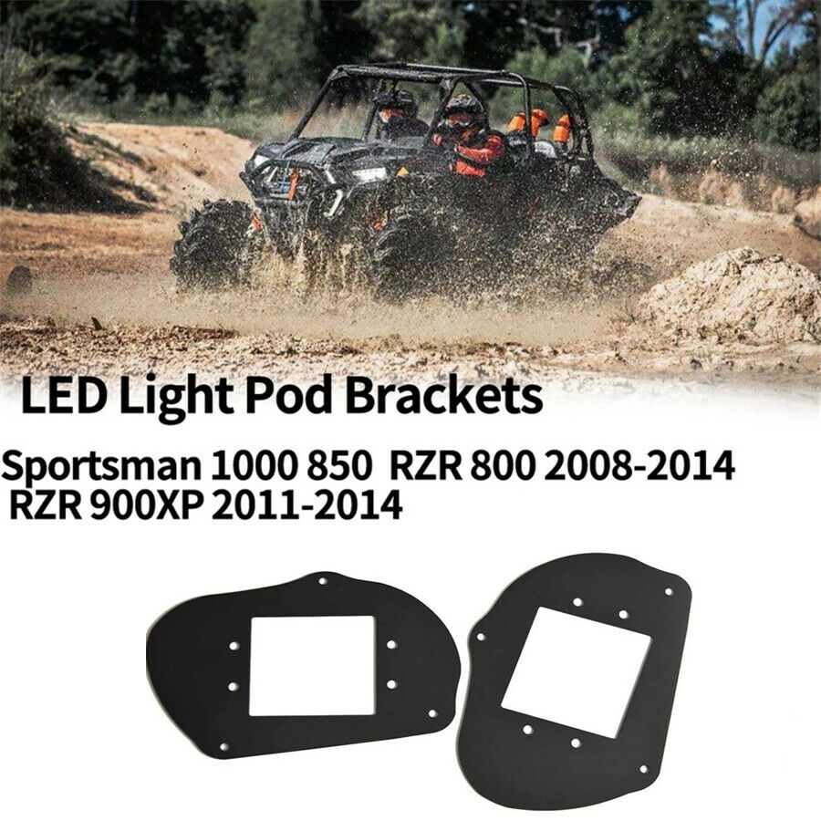Headlight to LED Light Pod Brackets For Polaris Sportsman 1000 850 570 RZR 800