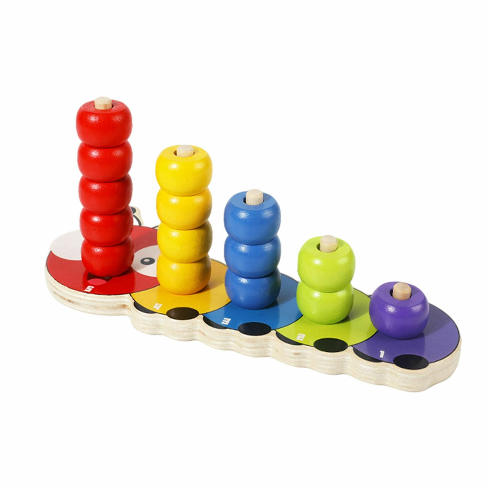 1 Set Babies Montessori Toys, Wooden Column Beaded Building Blocks Intelligence