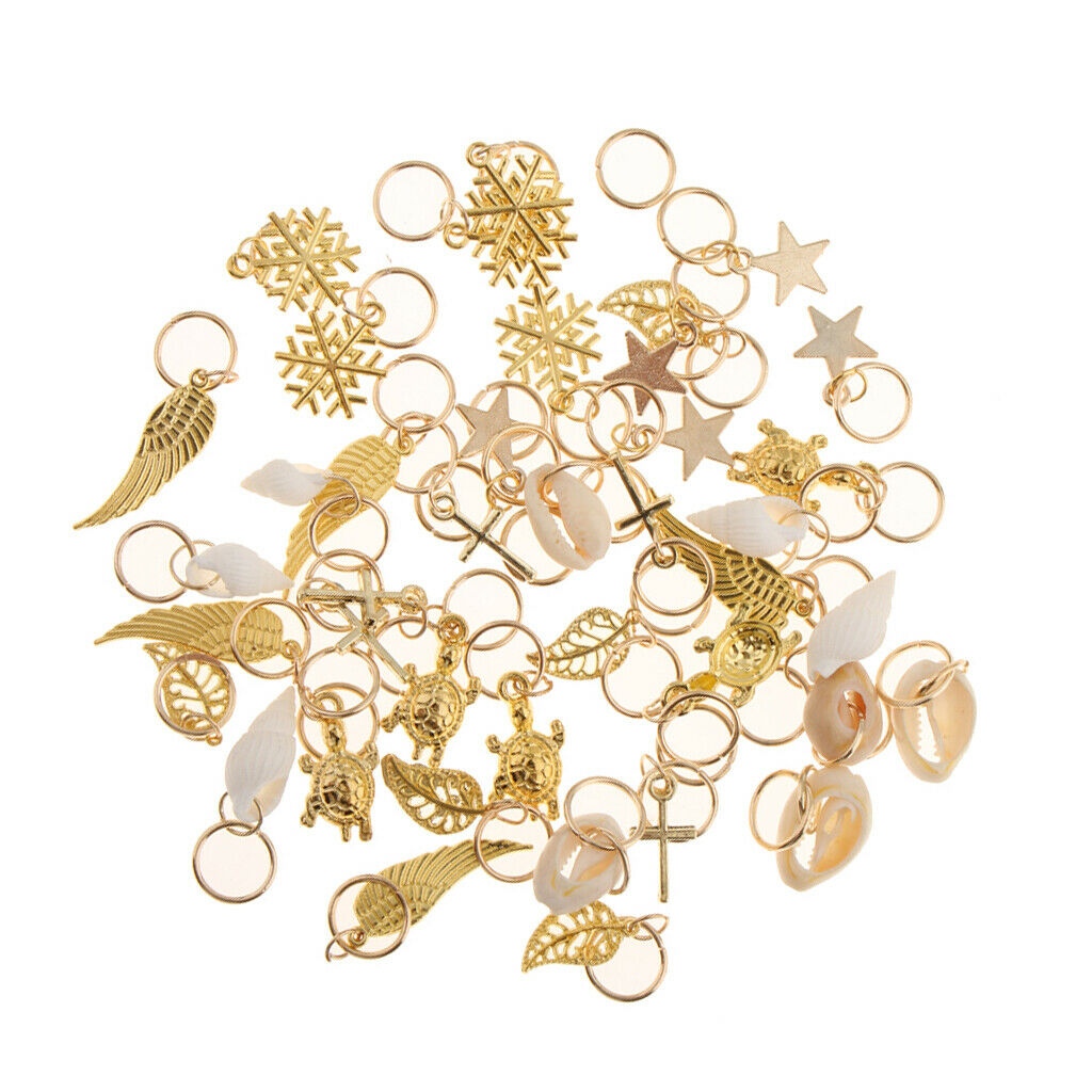 50 Pieces Wide  Compound DIY Hair Braiding Rings for Girls Hair