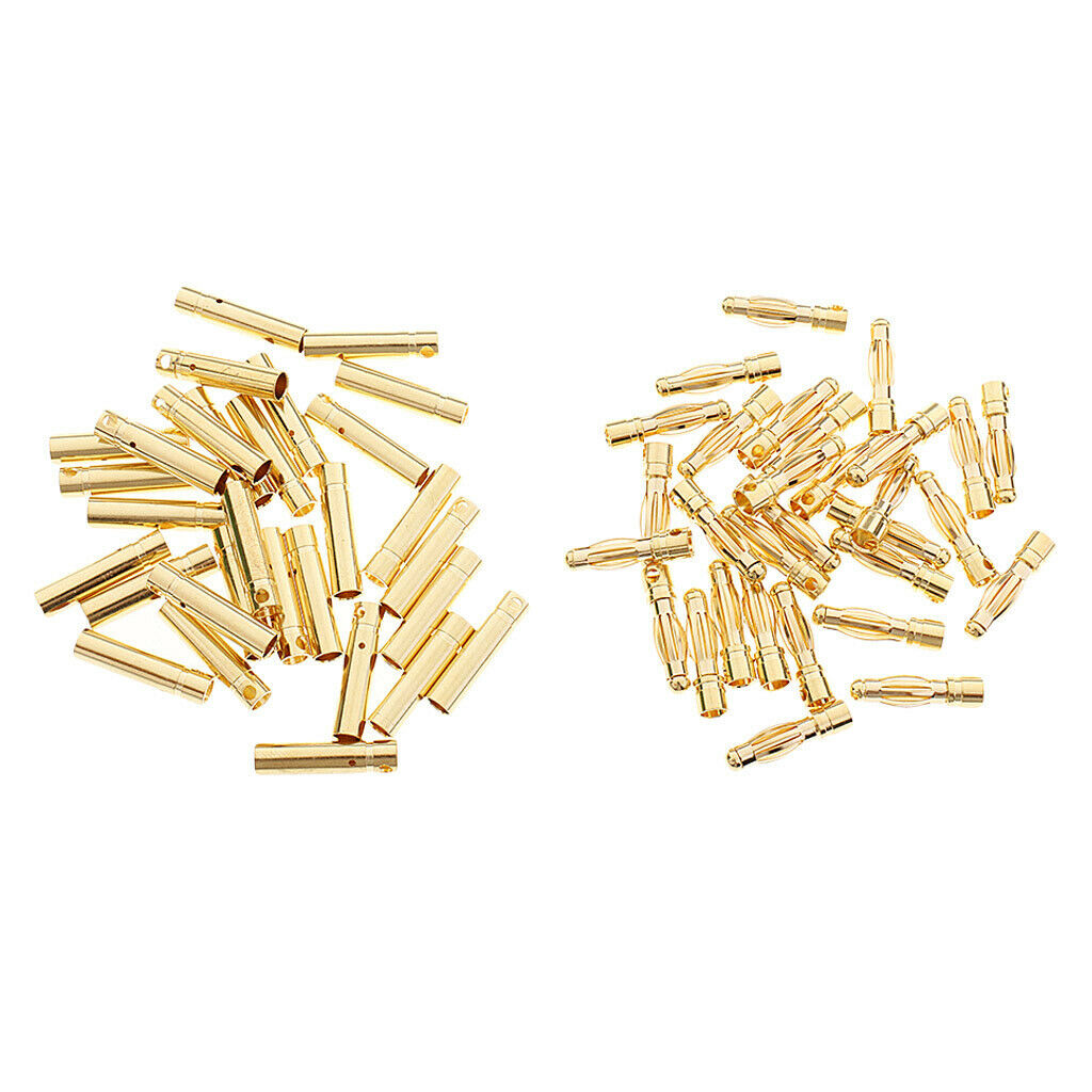 30 Pairs of Golden 4.0mm Plug Banana Plug Accessories for RC Lipo Esc