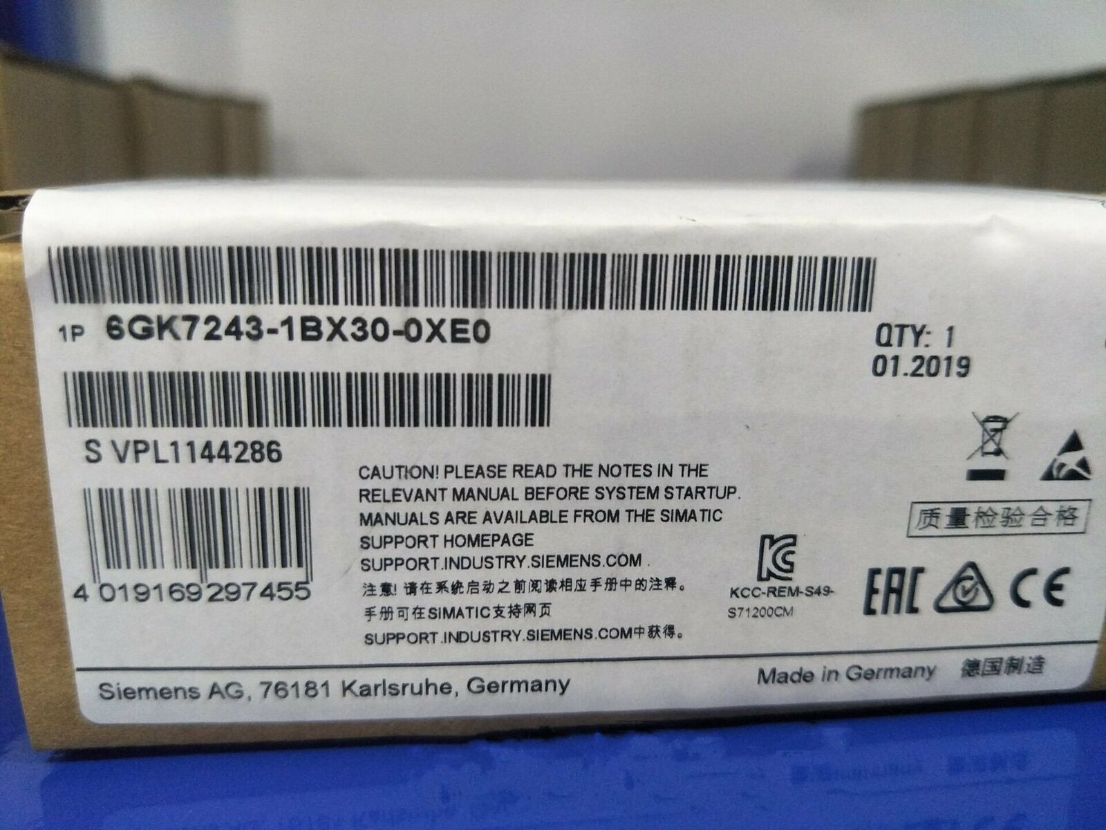 1PCS New Siemens 6GK7243-1BX30-0XE0 Communication Processor one year warranty