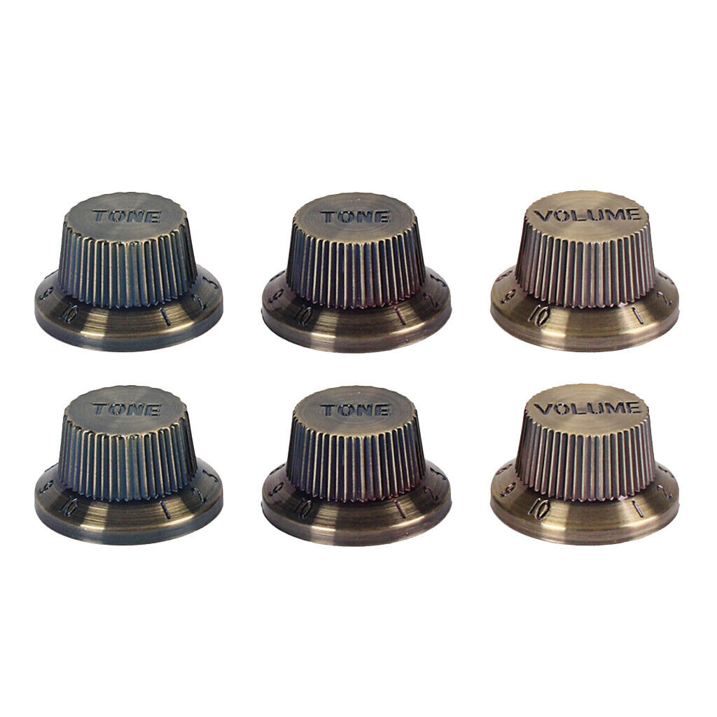 6pcs Bronze Speed Volume Tone Control Knobs For Electric Guitar