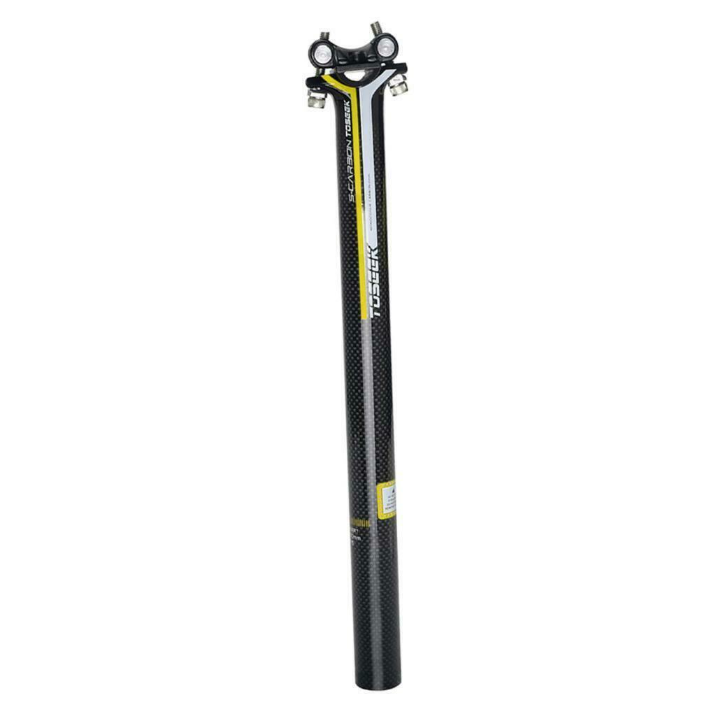 Carbon Fibre Seatpost Bicycle Seat Post Tube Seat 30.8mm Yellow 30.8x400mm