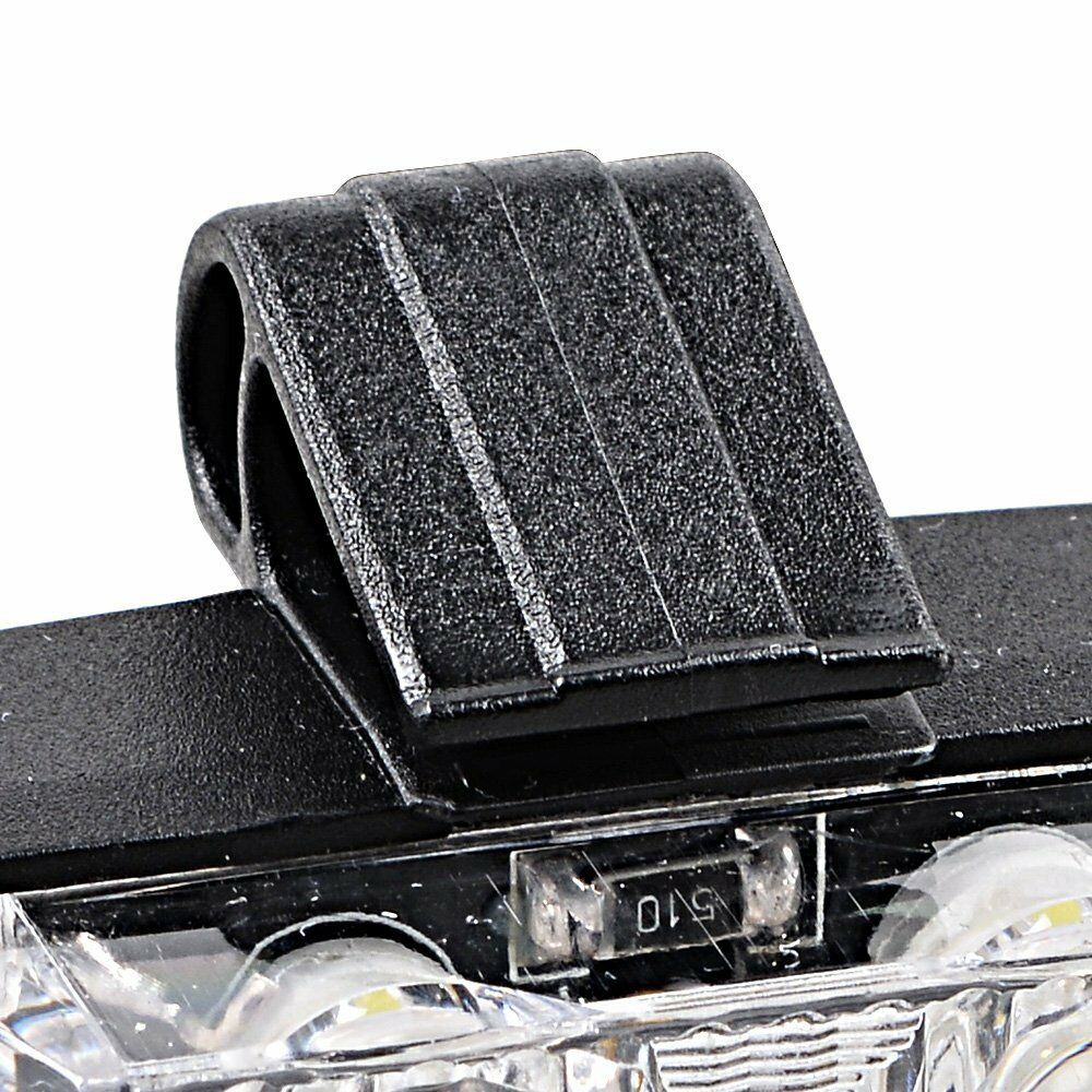 8X Amber/White Strobe Light Bar Warning Hazard Emergency Beacon Car Front Grille