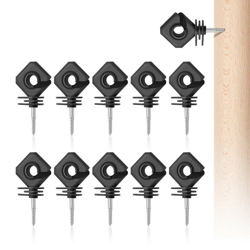 25Pcs Electric Fence Insulator,Screw-in Insulator Fence  for Wood Post,Black LZ7
