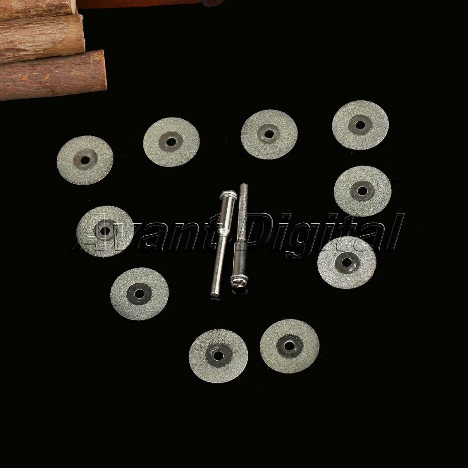 10X 18mm Rotary Diamond Coated Cutting Off Disc Blade Wheel + 2 Mandrel Arbor