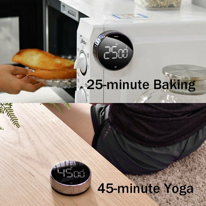 New Kitchen LCD Digital Cooking Timer Count-Down Alarm Clock Magnetic Black