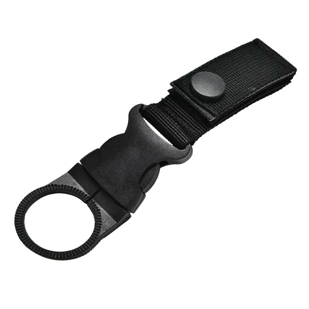 8X Nylon Molle Hanging Strap Webbing Buckle Clip Water Bottle Hook Belt  Black