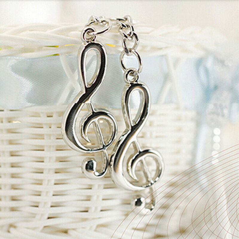 New Music Symbol Note G Treble Clef Pendant Keychain Key Chain Ring Fob .l8