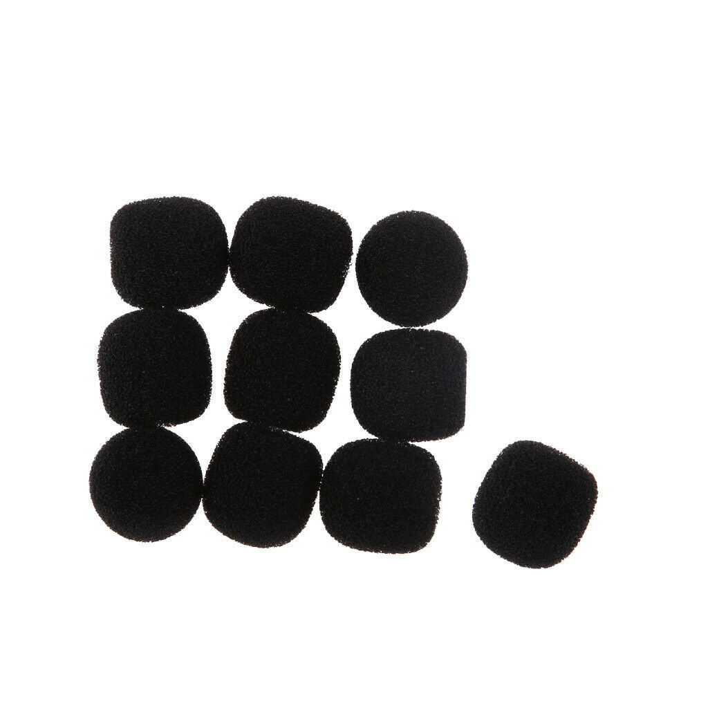 10PCS Mini Microphone Windscreen Foam Cover for Lapel Lavalier Headset Mic Black