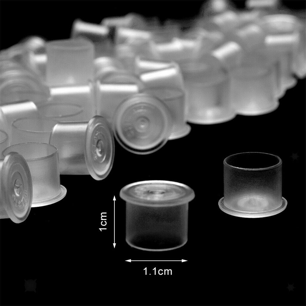 1000PCs Tattoo Pigment Ink Caps Small Plastic Cups Holder Tattoos Supplies