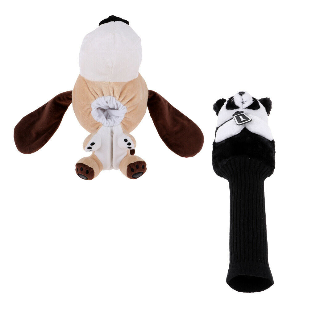 2 Pieces Utility Animal Golf Club Headcover - Universal Wood Driver Head