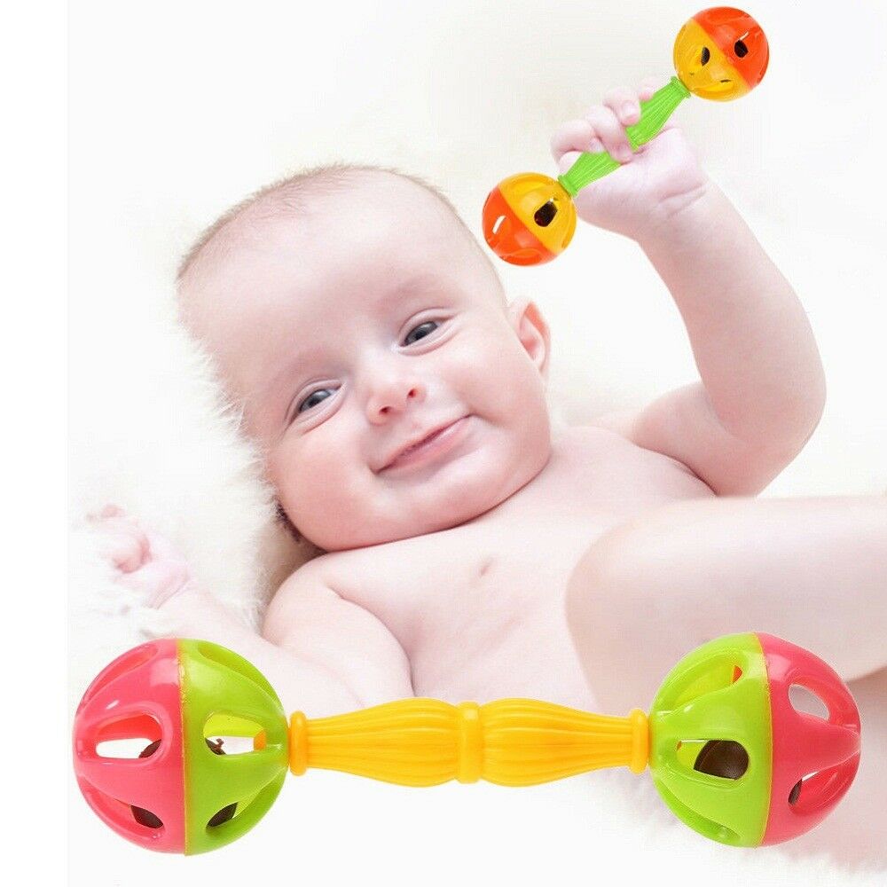 Plastic Cartoon Baby Hand Bell Rattles Music Gift Newborns Children Grasp Toys ^