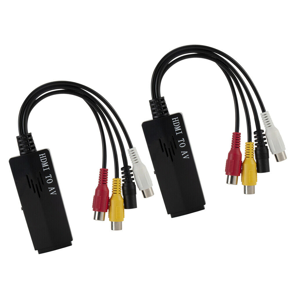 2 Pcs HDMI To RCA Converter Cable Composite Audio Video To 1080P HDMI AV HD