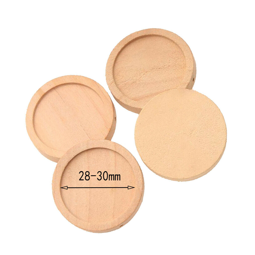 20x Wooden Charms Cabochon Setting Base DIY Jewelry Pendant Natural 30mm