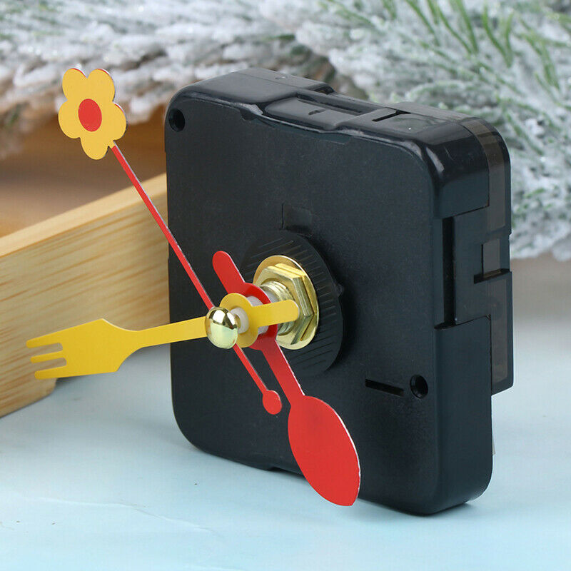 Cute Quartz Clock Movement Kit Spindle Mechanism Parts Flower Folk Spoon .l8